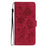 For iPhone 14 Pro Max Wallet Case Rose Pattern Imprinted Leather Flip Stand Phone Cover - Red - 7