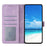 For iPhone 16 Pro Max Wallet Case Rose Pattern Imprinted Leather Flip Stand Phone Cover - Light Purple - 3