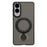 For Samsung Galaxy S25 Edge Magnetic Case Kickstand TPU + PC Phone Back Cover - Transparent Black - 1