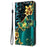 For iPhone 16 Pro Leather Case Pattern Printing Wallet Stand Anti Drop Phone Cover - Golden Flower Butterfly - 6