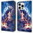 For iPhone 16 Pro Max Leather Case Pattern Printing Wallet Stand Anti Drop Phone Cover - Thunder Tiger - 1