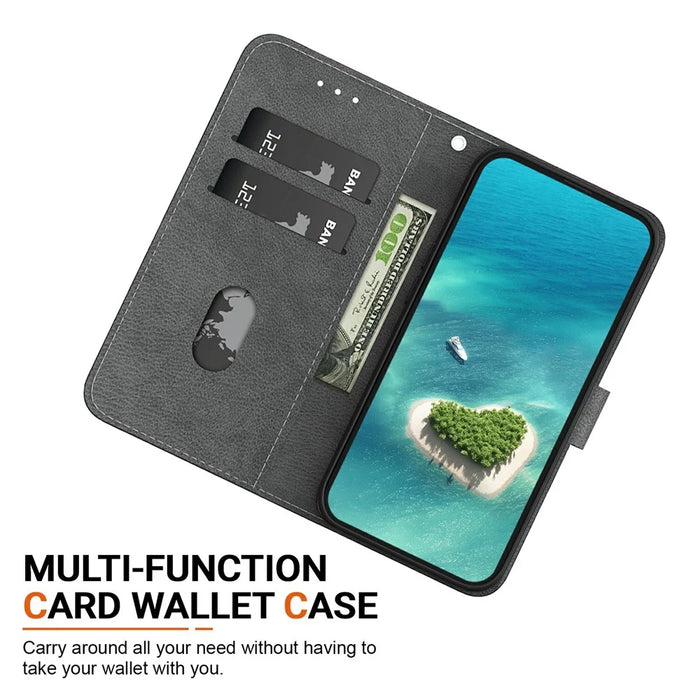 For iPhone 16 Pro Max Leather Case Pattern Printing Wallet Stand Anti Drop Phone Cover - Thunder Tiger - 2