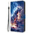 For iPhone 16 Pro Max Leather Case Pattern Printing Wallet Stand Anti Drop Phone Cover - Thunder Tiger - 6