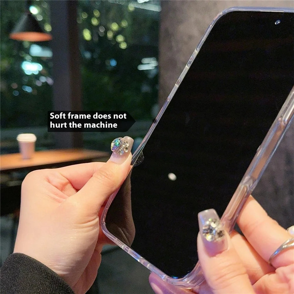 For iPhone 16 Pro Crystal Clear Case TPU + Acrylic Shockproof Phone Cover - Transparent - 7
