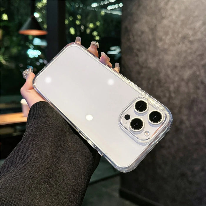 For iPhone 15 Pro Crystal Clear Case TPU + Acrylic Shockproof Phone Cover - Transparent - 1