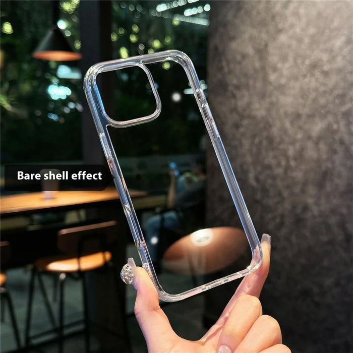 For iPhone 15 Pro Crystal Clear Case TPU + Acrylic Shockproof Phone Cover - Transparent - 3