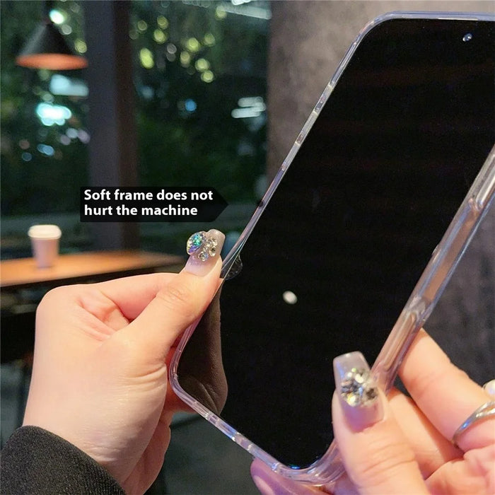 For iPhone 15 Pro Crystal Clear Case TPU + Acrylic Shockproof Phone Cover - Transparent - 5