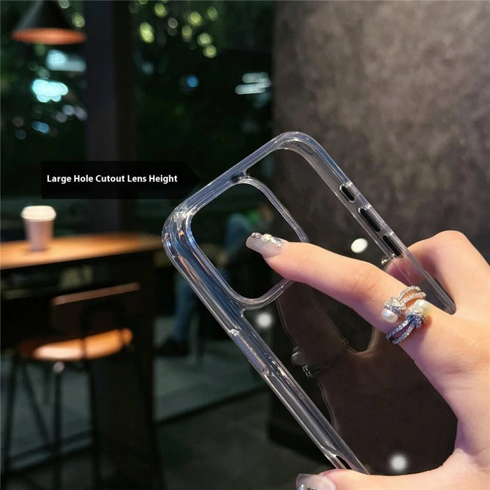 For iPhone 15 Pro Crystal Clear Case TPU + Acrylic Shockproof Phone Cover - Transparent - 6