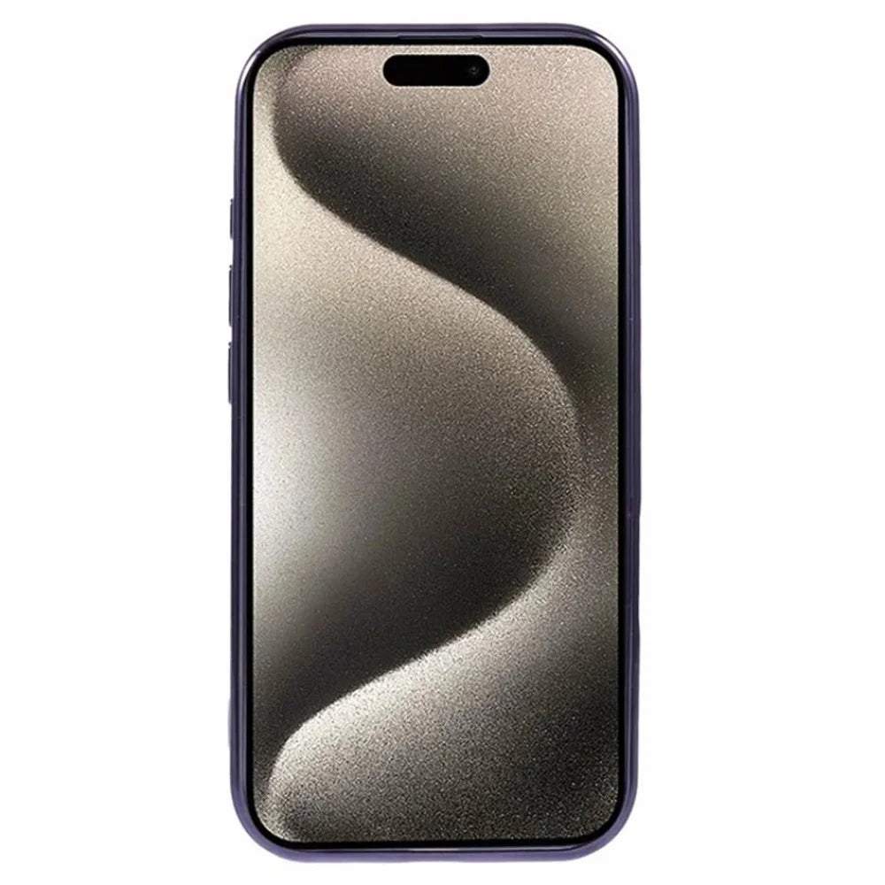 WANLONFENG For iPhone 16 Pro Magnetic Case  Full Protection Electroplated TPU Cover with Tempered Glass - Dark Purple - 3