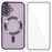 WANLONFENG For iPhone 16 Plus Magnetic Case  Full Protection Electroplated TPU Cover with Tempered Glass - Dark Purple - 1