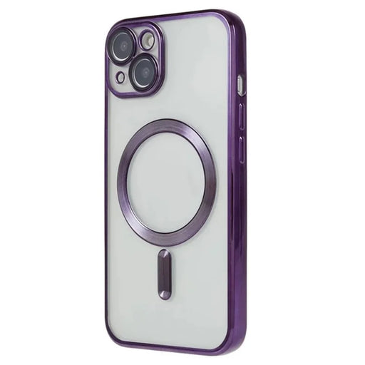 WANLONFENG For iPhone 15 Magnetic Case  Full Protection Electroplated TPU Cover with Tempered Glass - Dark Purple - 2
