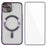 WANLONFENG For iPhone 14 Magnetic Case  Full Protection Electroplated TPU Cover with Tempered Glass - Dark Purple - 1