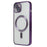 WANLONFENG For iPhone 14 Magnetic Case  Full Protection Electroplated TPU Cover with Tempered Glass - Dark Purple - 2