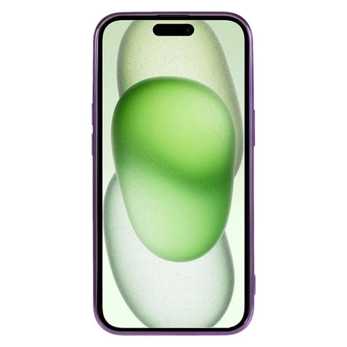 WANLONFENG For iPhone 14 Magnetic Case  Full Protection Electroplated TPU Cover with Tempered Glass - Dark Purple - 3