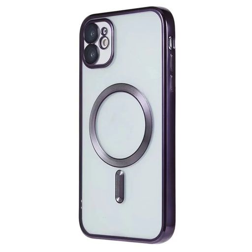 WANLONFENG For iPhone 11 Magnetic Case  Full Protection Electroplated TPU Cover with Tempered Glass - Dark Purple - 2