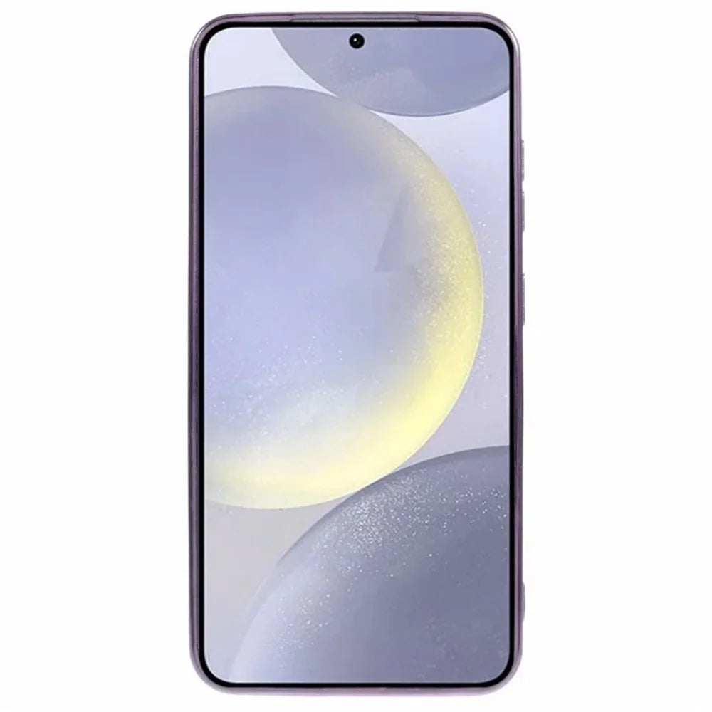 WANLONFENG For Samsung Galaxy S24 Magnetic Case  Full Protection Electroplated TPU Cover with Tempered Glass - Dark Purple - 3