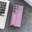 SOFFNI For Samsung Galaxy S23 Ultra Case Wrist Strap Kickstand Brushed Leather Back Cover - Purple - 2