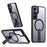 For Samsung Galaxy S24 FE Magnetic Case Kickstand TPU + Acrylic Phone Cover - Black - 1