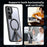 For Samsung Galaxy S24 FE Magnetic Case Kickstand TPU + Acrylic Phone Cover - Black - 6