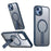 For iPhone 14 / 13 Case Compatible with MagSafe Kickstand TPU + Acrylic Phone Cover - Blue - 1