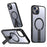 For iPhone 14 Plus Case Compatible with MagSafe Kickstand TPU + Acrylic Phone Cover - Black - 1