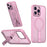 For iPhone 13 Pro Case Compatible with MagSafe Kickstand TPU + Acrylic Phone Cover - Pink - 1