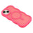 For iPhone 15 Case Compatible with MagSafe TPU + PC Phone Back Cover Skin Touch Wave Shape - Rose - 5