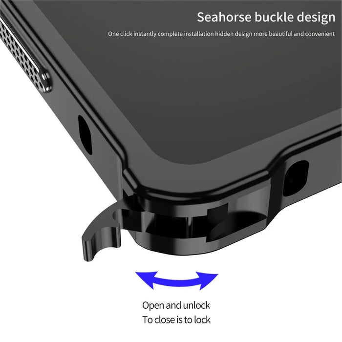 For Samsung Galaxy S23 Ultra Bumper Cases Metal Frame Heat Dissipation Cover with Camera Lens Protector - Black - 4