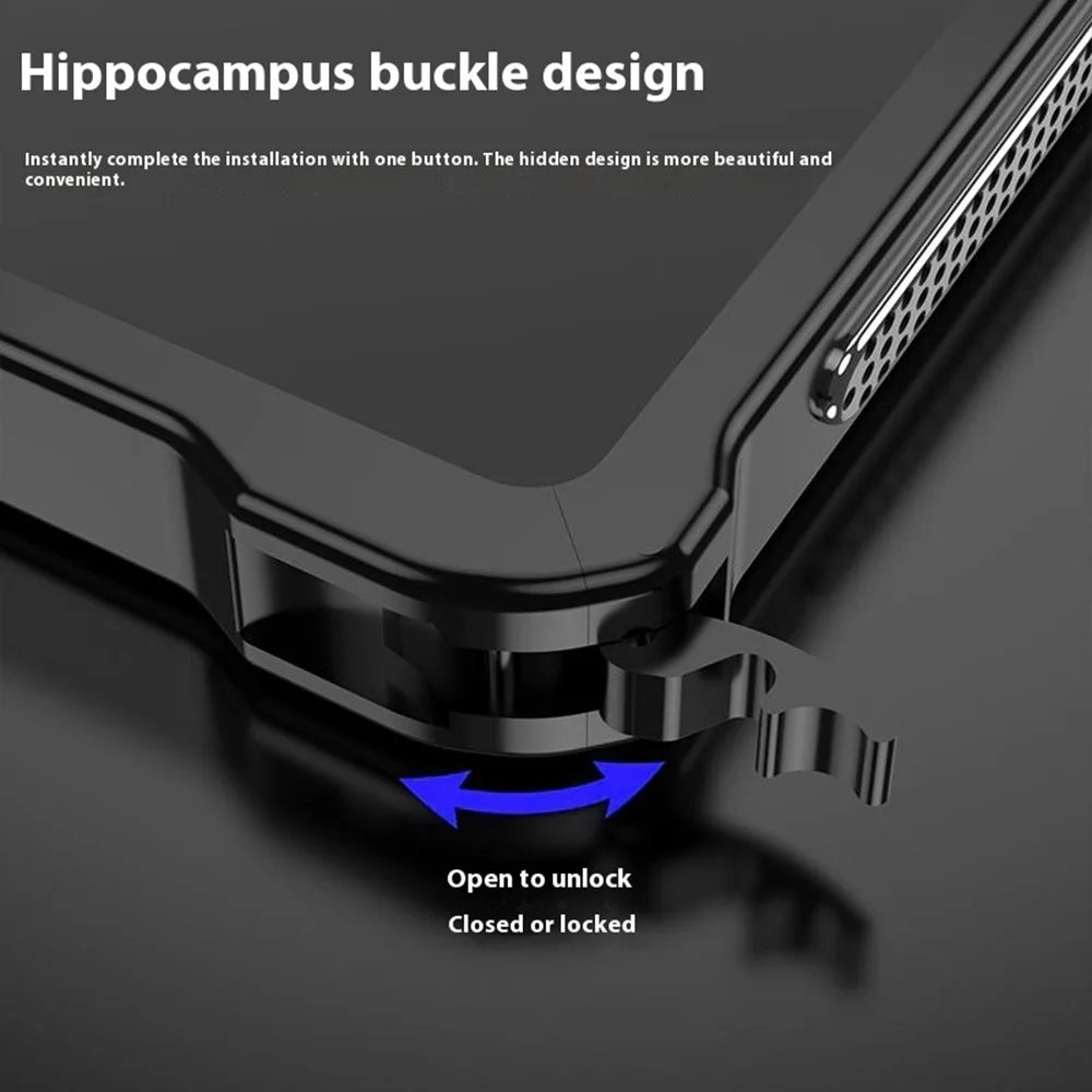 For ZTE nubia Z70 Ultra 5G Bumper Cases Metal Frame Heat Dissipation Cover with Camera Lens Protector - Black - 5