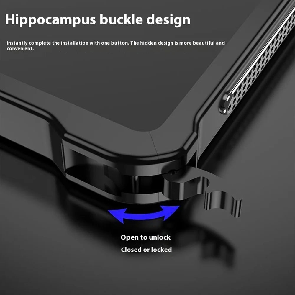 For ZTE nubia Z60 Ultra Bumper Cases Metal Frame Heat Dissipation Cover with Camera Lens Protector - Black - 2