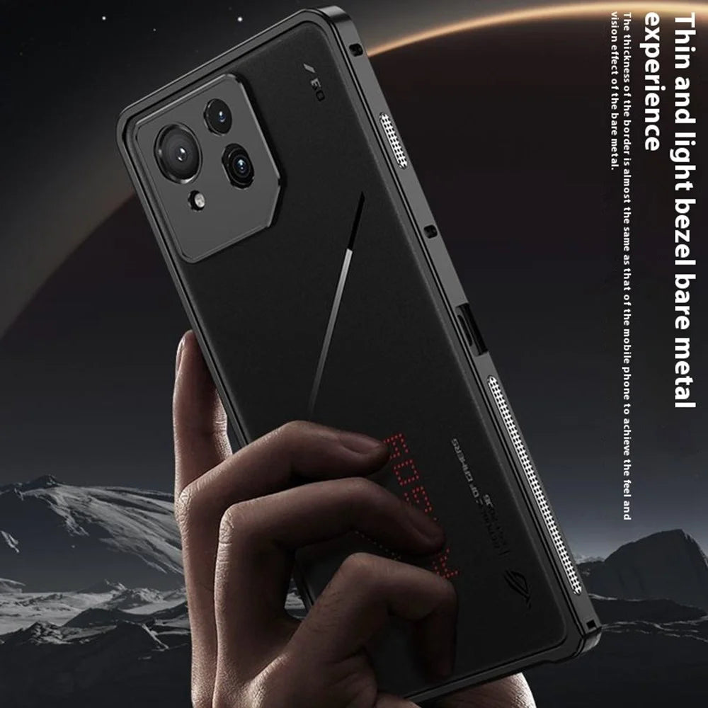 For Asus ROG Phone 8 Pro 5G  /  Phone 8 5G Bumper Cases Metal Frame Heat Dissipation Cover with Camera Lens Protector - Black - 7