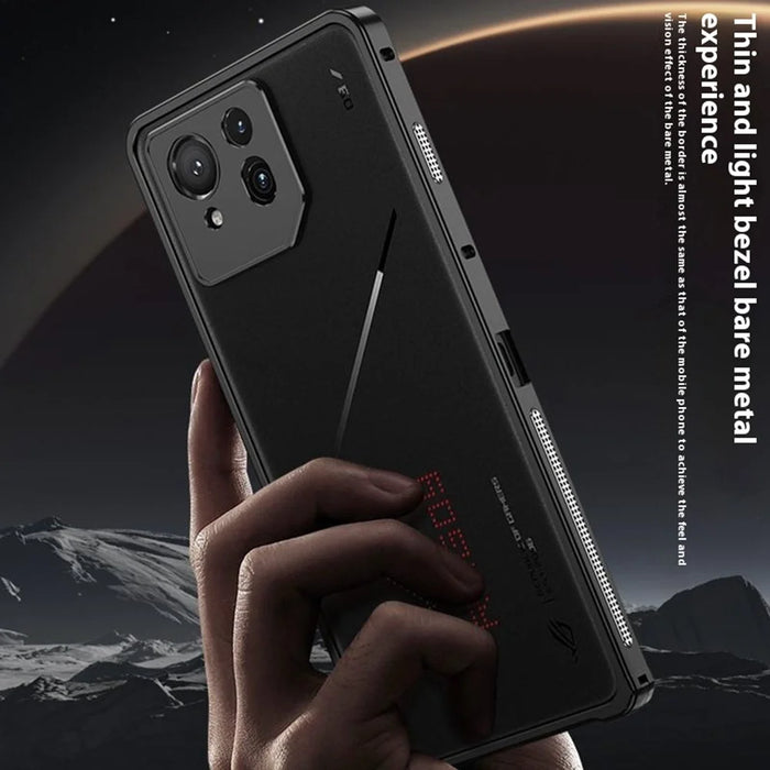 For Asus ROG Phone 9 Pro 5G  /  Phone 9 5G Bumper Cases Metal Frame Heat Dissipation Cover with Camera Lens Protector - Black - 3