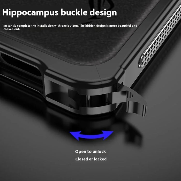 For Asus ROG Phone 9 Pro 5G  /  Phone 9 5G Bumper Cases Metal Frame Heat Dissipation Cover with Camera Lens Protector - Black - 4