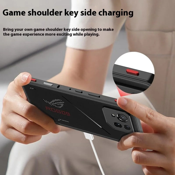 For Asus ROG Phone 9 Pro 5G  /  Phone 9 5G Bumper Cases Metal Frame Heat Dissipation Cover with Camera Lens Protector - Black - 6
