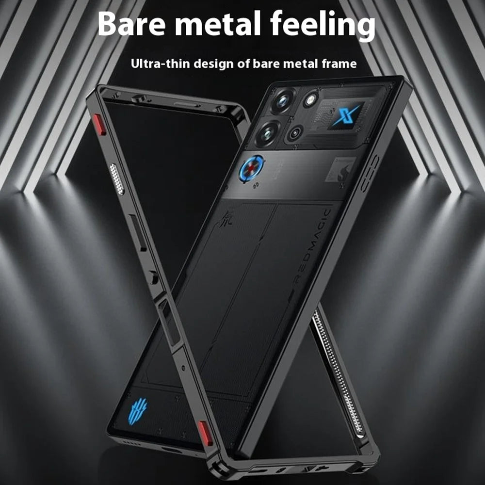 Bumper Cases For ZTE nubia Red Magic 9S Pro+ 5G  /  9S Pro 5G  /  9 Pro+ 5G  /  9 Pro 5G Metal Frame Heat Dissipation Cover with Lens Protector - Black - 2