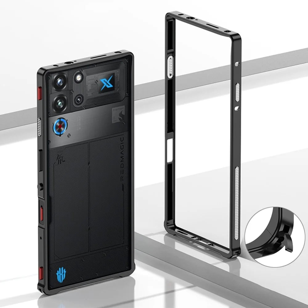 Bumper Cases For ZTE nubia Red Magic 10 Pro+ 5G  /  10 Pro 5G Metal Frame Heat Dissipation Cover with Lens Protector - Black - 1