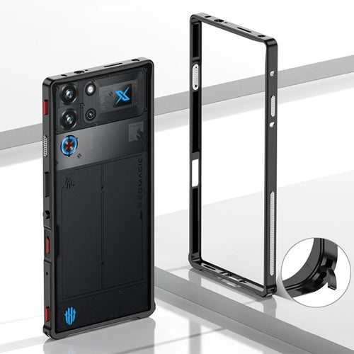 Bumper Cases For ZTE nubia Red Magic 10 Pro+ 5G  /  10 Pro 5G Metal Frame Heat Dissipation Cover with Lens Protector - Black - 1