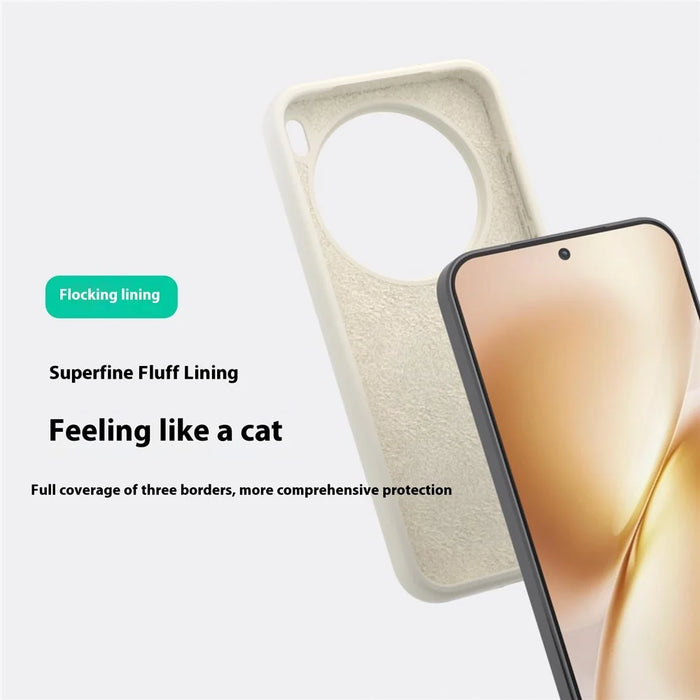 For vivo X200s 5G Liquid Silicone Magnetic Case Skin-Touch Phone Cover - White - 3