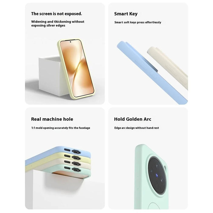 For vivo X200s 5G Liquid Silicone Magnetic Case Skin-Touch Phone Cover - White - 6