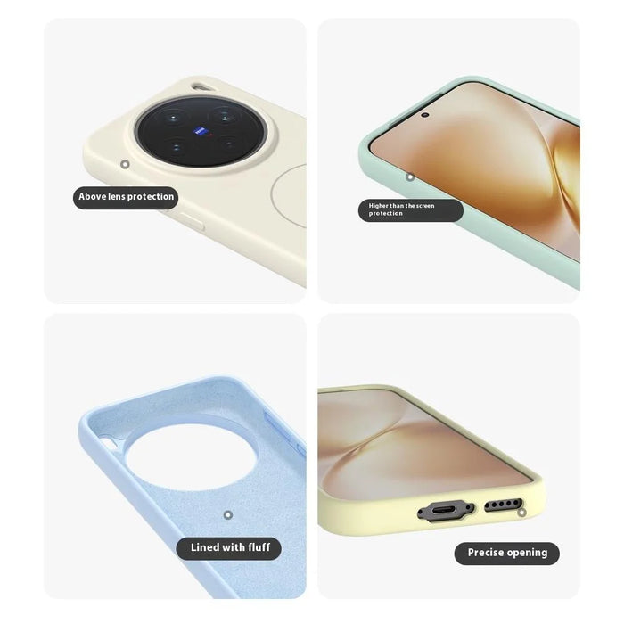 For vivo X200s 5G Liquid Silicone Magnetic Case Skin-Touch Phone Cover - White - 7