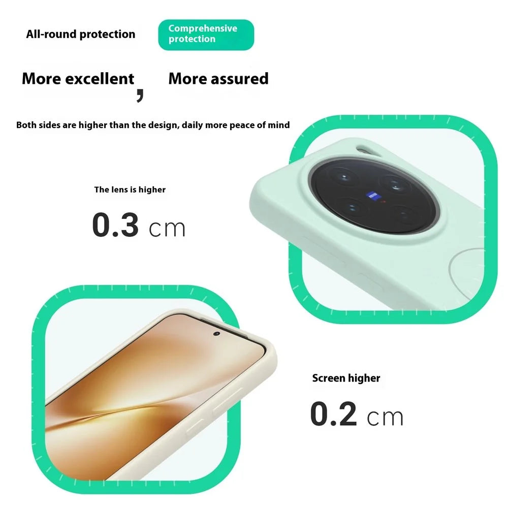 For vivo X200 Pro mini 5G Liquid Silicone Magnetic Case Skin-Touch Phone Cover - White - 3