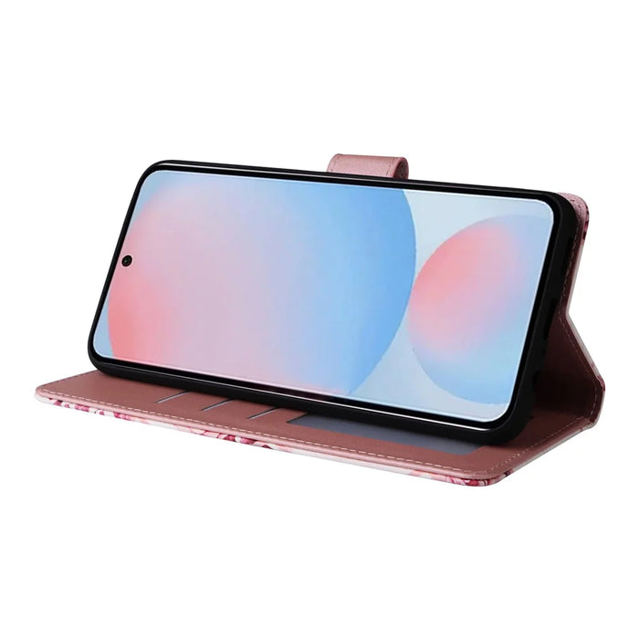 For Samsung Galaxy A36 5G Case Lacquered Marble Pattern Leather Phone Cover - Rose Gold - 3