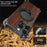 For iPhone 16 Pro Max Magnetic Case Wood + Metal Boardless Phone Back Cover with Ring Kickstand - Dark Brown - 2