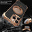 For iPhone 16 Pro Max Case Carbon Fiber Texture PU + Metal Boardless Phone Back Cover with Kickstand - Brown - 2