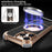 For iPhone 16 Pro Max Case Carbon Fiber Texture PU + Metal Boardless Phone Back Cover with Kickstand - Brown - 7