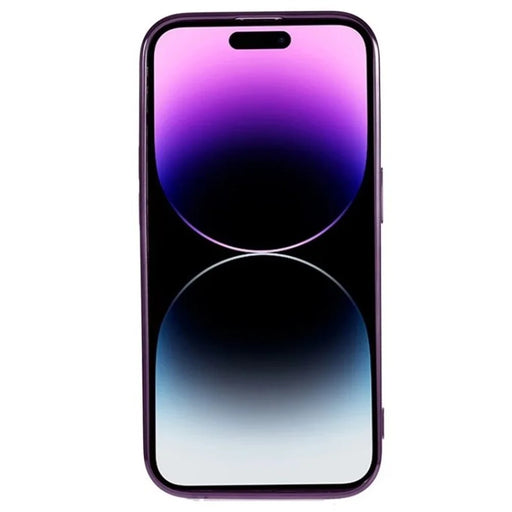 WANLONFENG For iPhone 15 Pro Max Magnetic Case  Full Protection Electroplated TPU Cover with Tempered Glass - Dark Purple - 2
