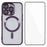 WANLONFENG For iPhone 11 Pro Magnetic Case  Full Protection Electroplated TPU Cover with Tempered Glass - Dark Purple - 1