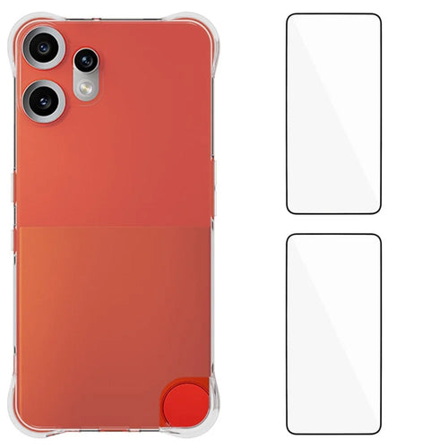WANLONFENG For Nothing CMF Phone 2 Pro TPU Case  WL2 Series 2.0mm Phone Cover with 2Pcs Tempered Glass Films - Transparent - 1