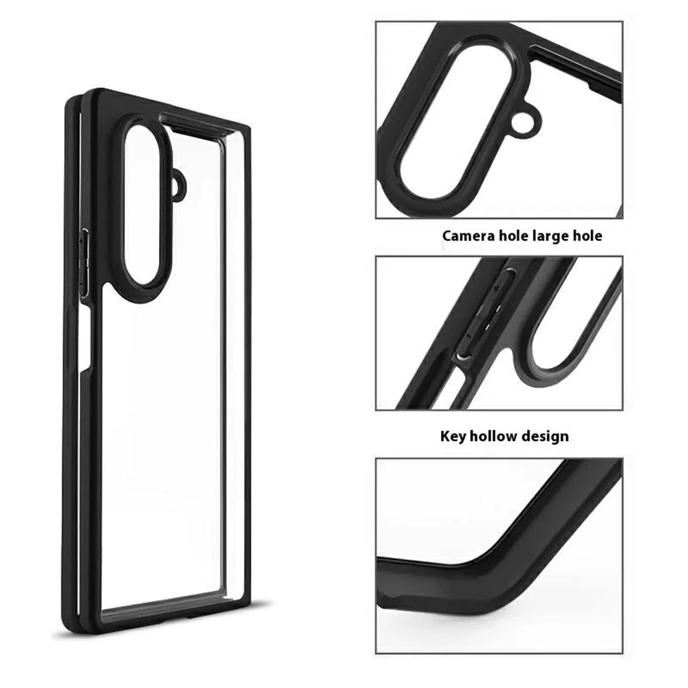 For Samsung Galaxy Z Fold7 5G Case Shockproof PC + TPU Clear Back Phone Cover - 7
