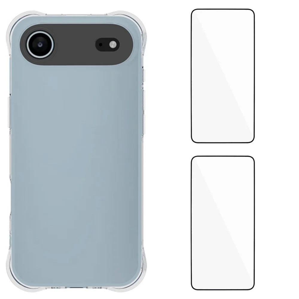 WANLONFENG For iPhone Air TPU Case  WL2 Series 2.0mm Phone Cover with 2Pcs Tempered Glass Films - Transparent - 1